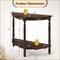Light Espresso Half-Moon Console Table with 2-Tier Storage for Entryway and Hallway Decor